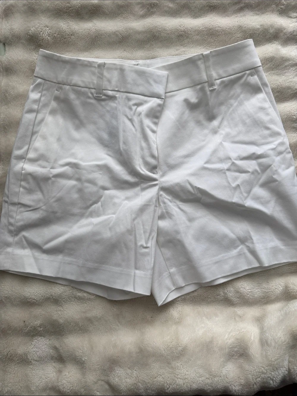 Ann Taylor White High-Rise Tailored Women's Shorts